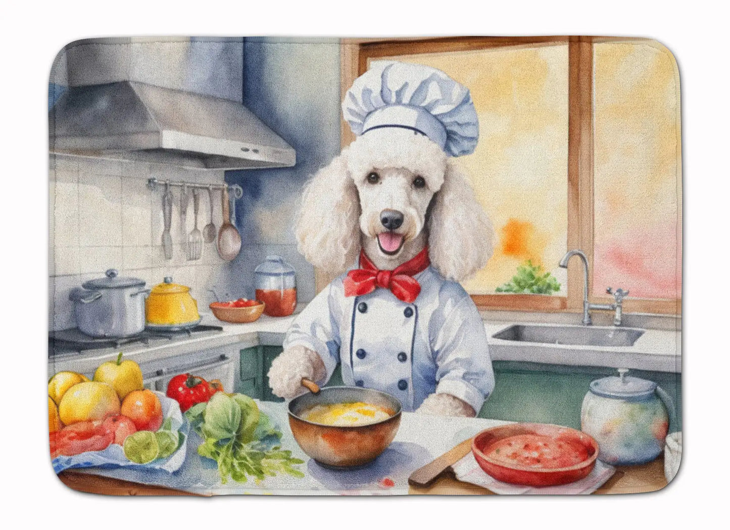 White Poodle The Chef Memory Foam Kitchen Mat