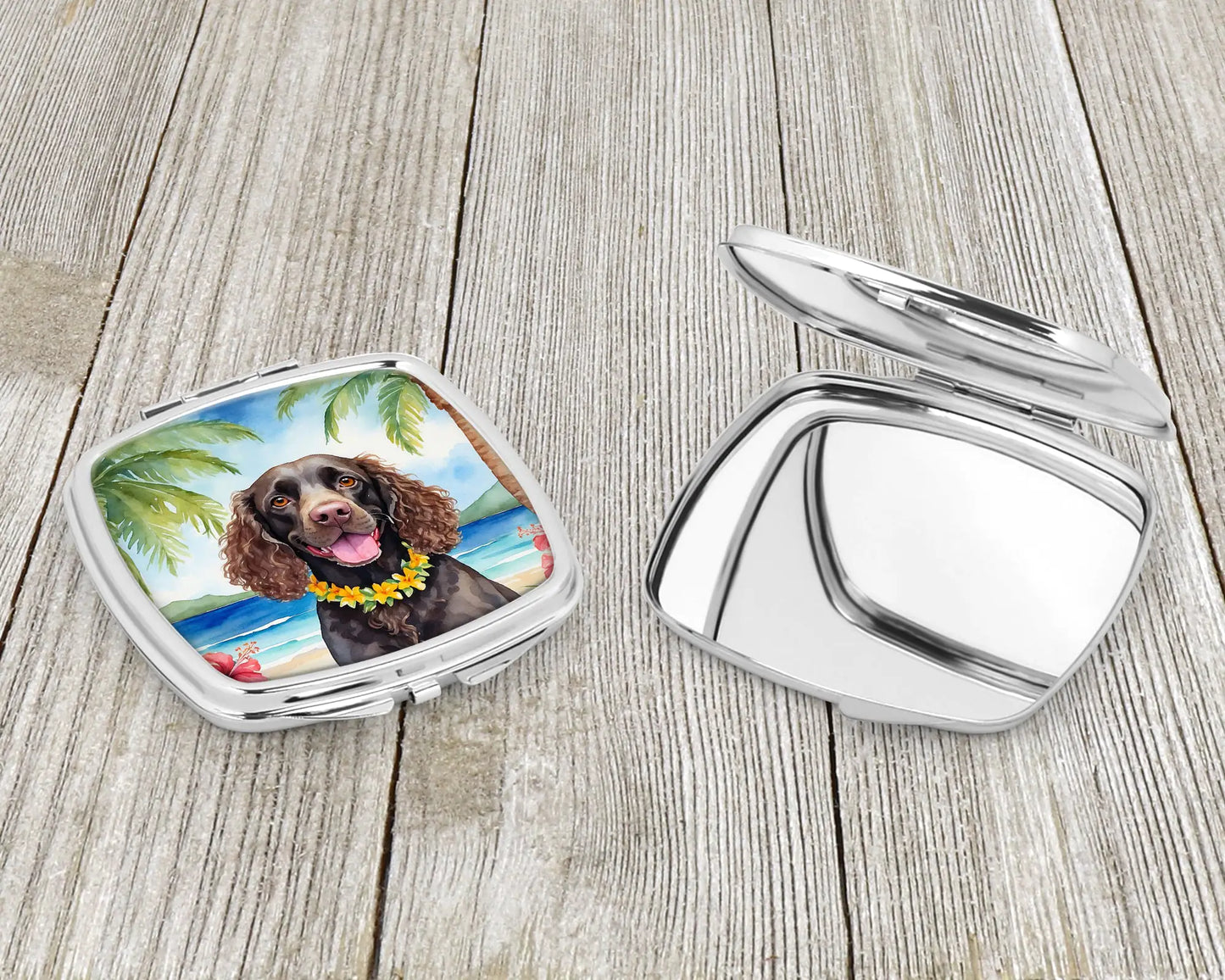 American Water Spaniel Luau Compact Mirror