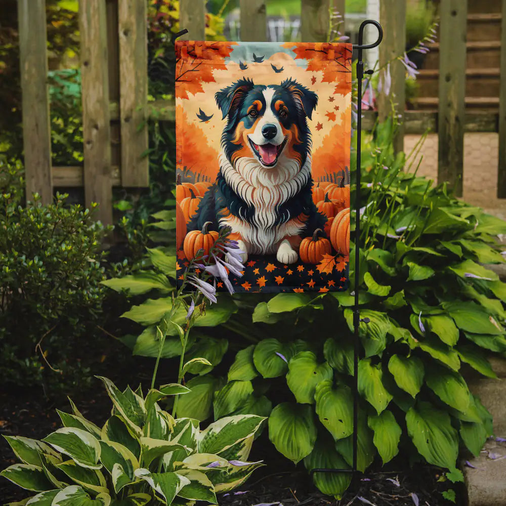 Australian Shepherd Terrier Fall Garden Flag