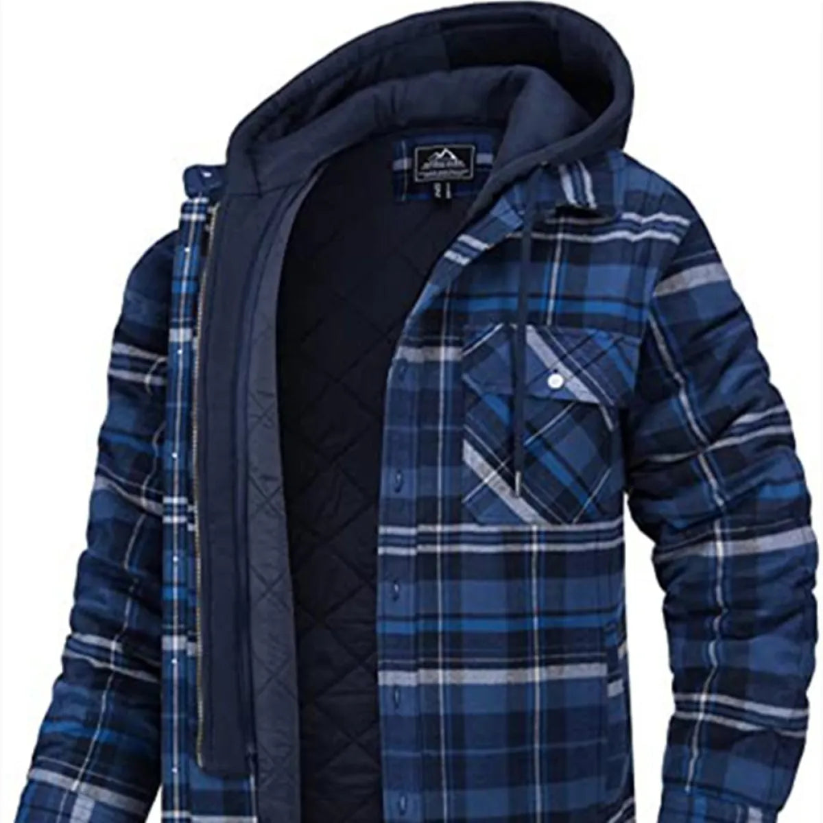 Men's Thick Padded Long Sleeves Loose Plaid