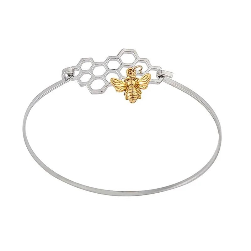 Horizontal Honeycomb with Bee Bracelet