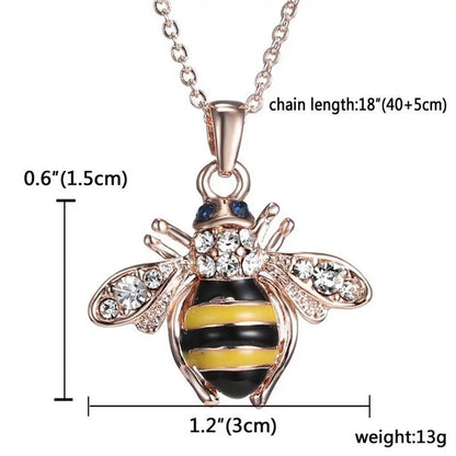 Bee Pendant With Feature Wings And Chain