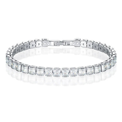 Clear Square Cubic Zirconia Tennis Bracelet