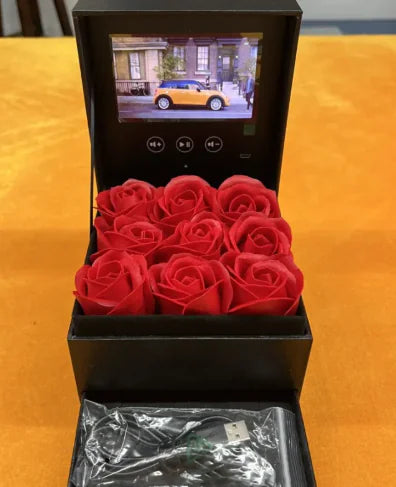 Real Rose Flower Jewelry Box