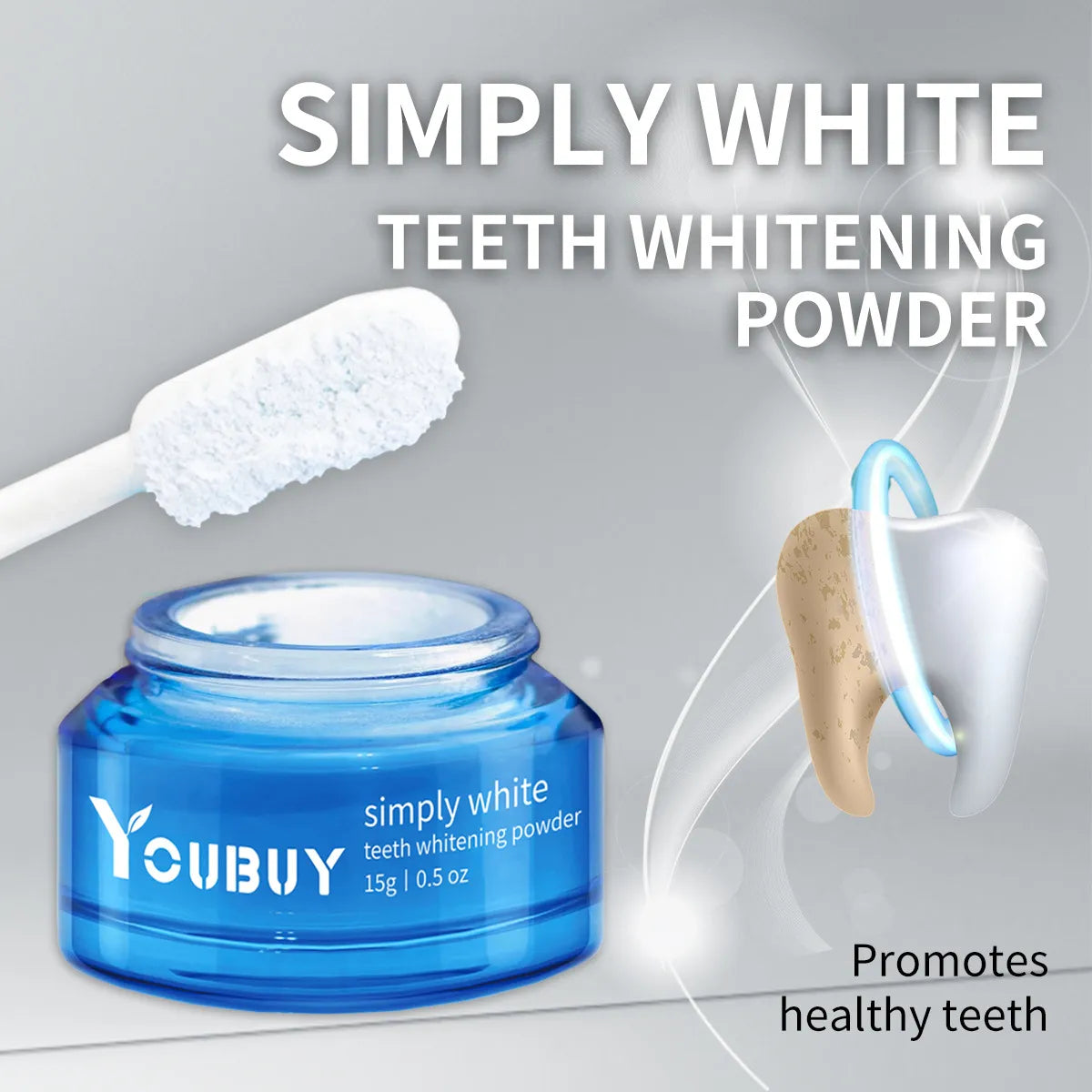 YOUBUY Teeth Whitening Brightening Powder Reduce Tooth Stains Yellow