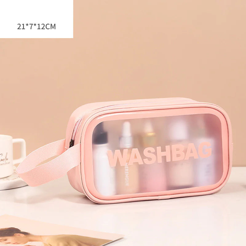 Transparent Makeup and Wash Bag Set