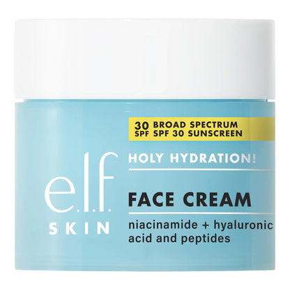 e.l.f. Holy Hydration! Face Cream, Broad Spectrum SPF 30 Sunscreen, Moisturizes & Softens Skin, Quick-Absorbing & Ultra-Hydrating, 1.8 Oz 1.8 Ounce (Pack of 1)