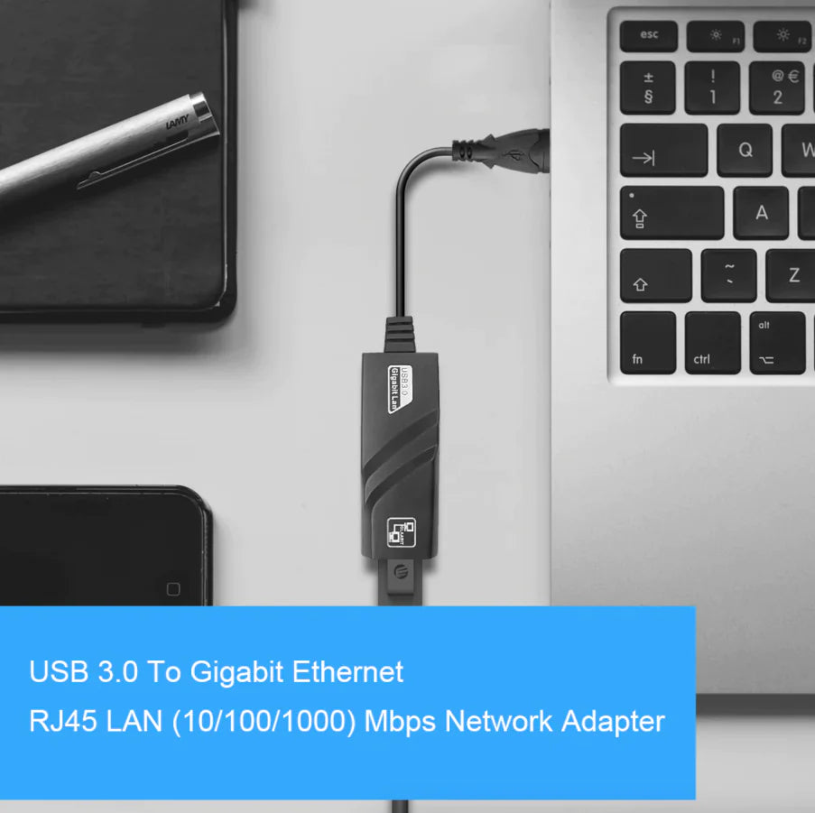 USB 3.0 Gigabit Ethernet LAN RJ45 1000Mbps Network Adapter For Windows PC Mac