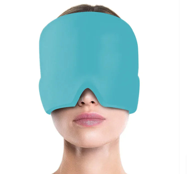 Ice Compress Headache Eye Mask Hat for Migraine, Stress, and Tension Relief