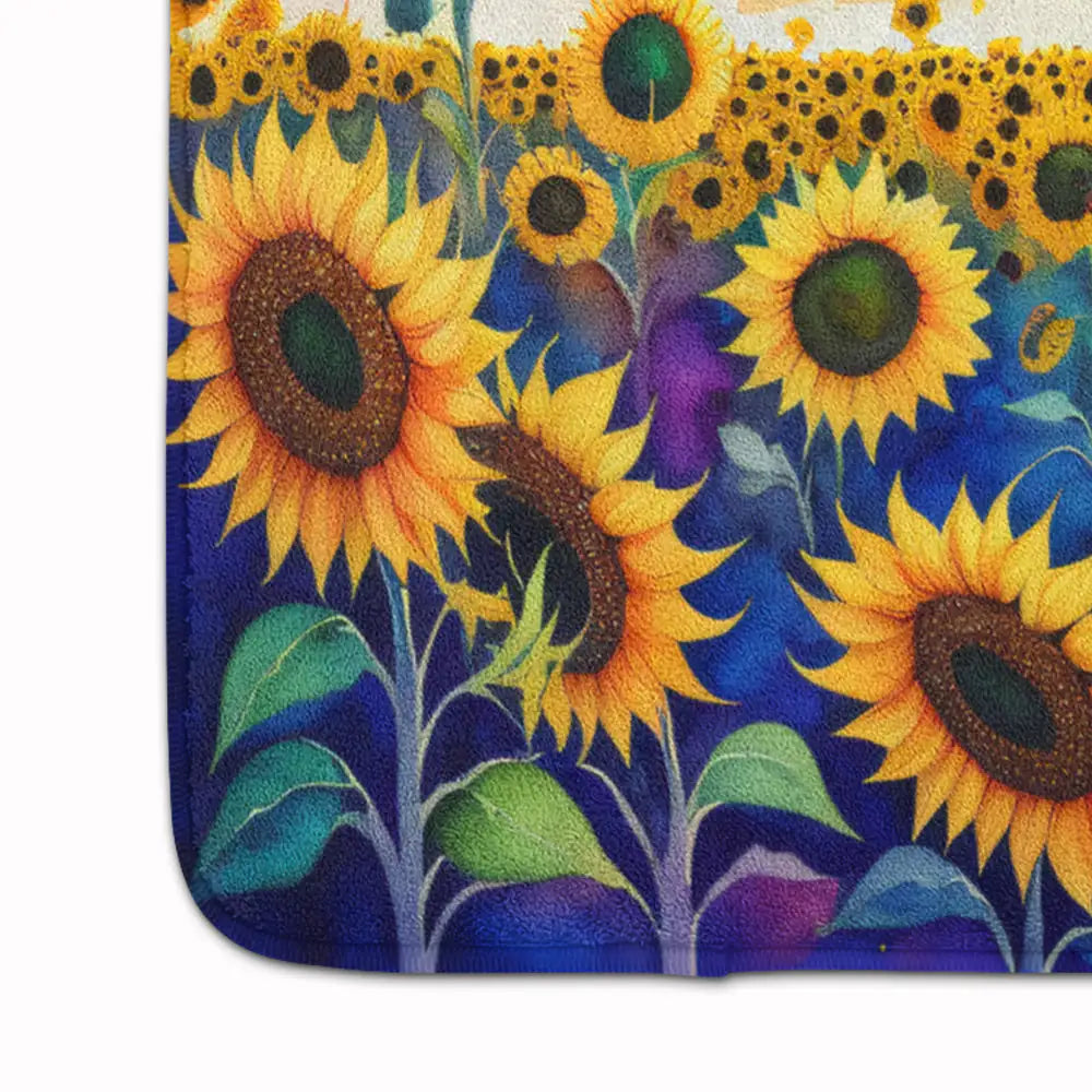 Sunflowers in Color Memory Foam Kitchen Mat