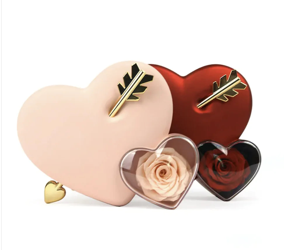 Arrow Through Heart Rose Gift Box