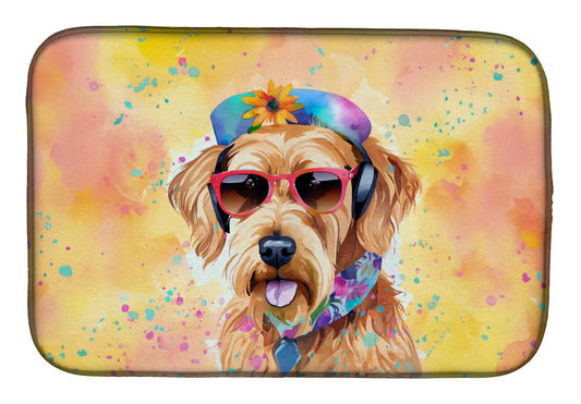 Airedale Terrier Hippie Dawg Dish Drying Mat