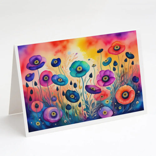 Anemones in Color Greeting Cards Pack of 8