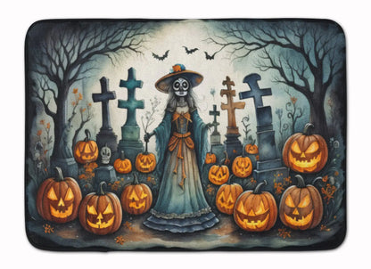 La Catrina Skeleton Spooky Halloween Memory Foam Kitchen Mat