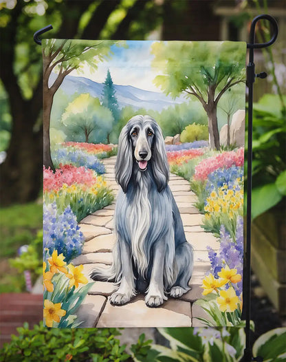 Afghan Hound Spring Garden Garden Flag