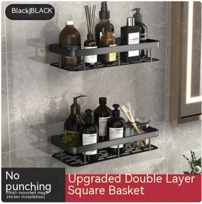 Punch-Free Bathroom Storage Rack