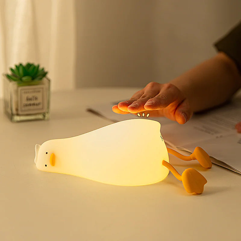 Lie-Flat Duck Silicone Night Light