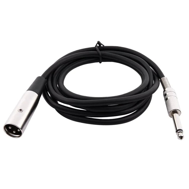 XLR 3-Pin Male To 1/4" Plug TS Microphone Mono Cable Unbalanced Shielded Audio