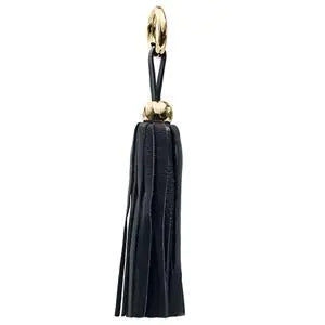 Leather Tassel - Navy/Gold