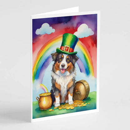 Australian Shepherd St Patrick's Day Greeting Cards Pack of 8