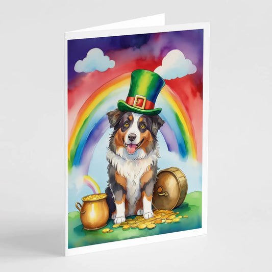 Australian Shepherd St Patrick's Day Greeting Cards Pack of 8