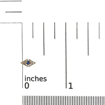 10K Gelbgold Blauer Saphir und Diamant Akzent Böses Auge Ohrstecker (H-I Farbe, I1-I2 Reinheit)